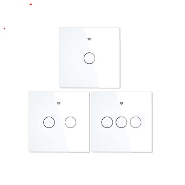 MOES ZigBee Crystal Glass Wall Touch Smart Light Switch with Neutral Wire/No Neutral Wire,No Capacitor white black golden Smart Life/Tuya 2/3 Way