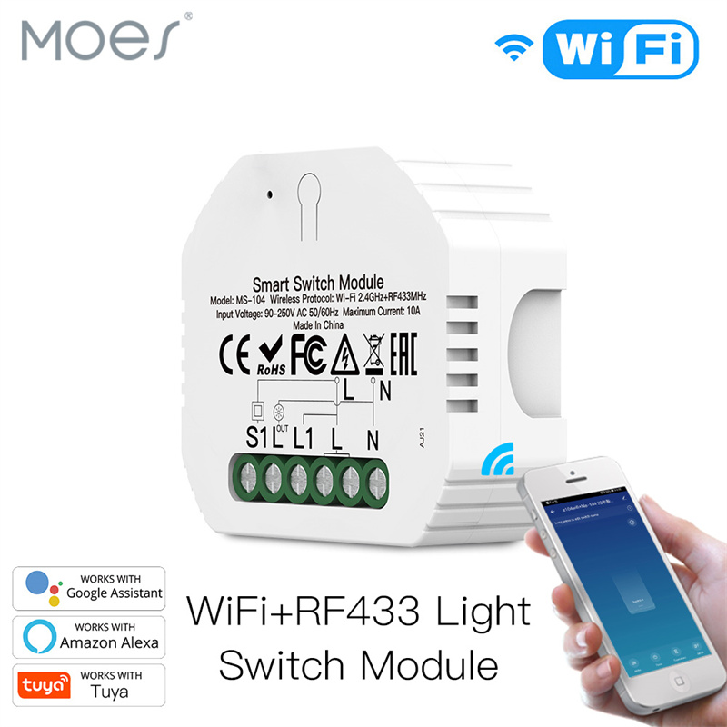 Moes Mini DIY WiFi and RF433 Smart Light Switch Mo01
