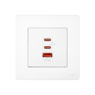 MOES Star Ring Series 65W Fast Charging PD3.0 Wall Electrical Outlet Charger GaN Socket