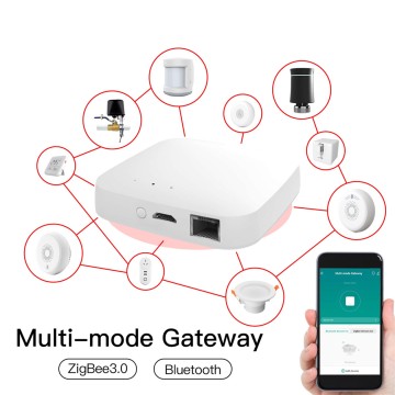 MOES Tuya Smart Wired Multi-mode Smart Home Gateway ZigBee WiFi Bluetooth Mesh Hub Away Stay Home Security Protect Mode Functional  Smart Life APP