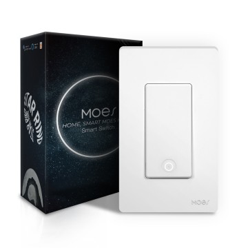 MOES New Star Ring Series Tuya Smart WiFi 3 Way/Single Pole Push Button Light Switch Neutral Wire Required MOES APP Alexa Google Home Voice Control