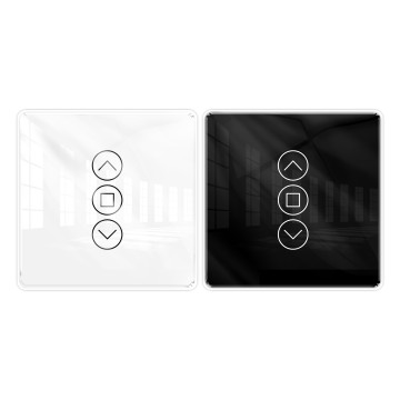 WiFi RF433 Smart 2.5D Arc Glass Touch Panel Curtain Switch