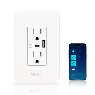WiFi Smart Power Wall Socket with Type C And USB Dual Outlet Plug